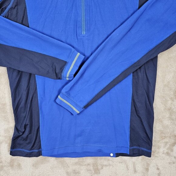 Lululemon Shirt Quarter Zip Mens Size L Blue Athletic Pocket Workout Gym Running - Picture 8 of 10